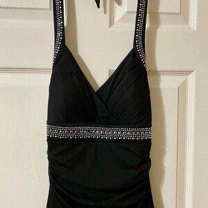 Classic Black Gown with Beaded Accents Size Small